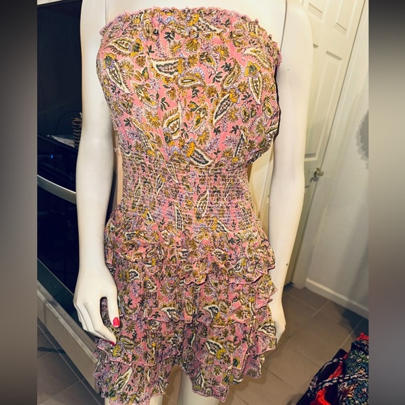 Patrons of Peace Women's Floral Ruffle Mini Dress Pink multi  Size L - Picture 5 of 14